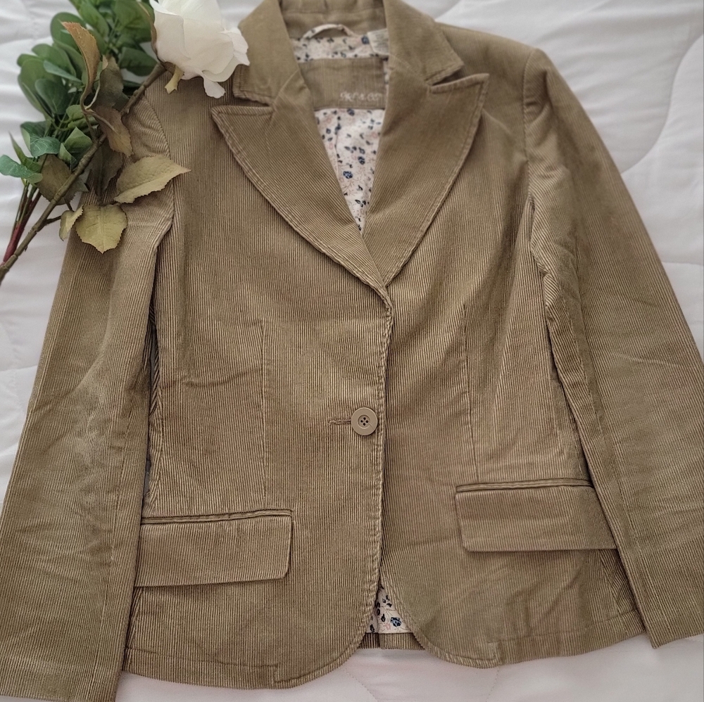 Tan Corduroy Short Blazer